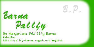 barna pallfy business card